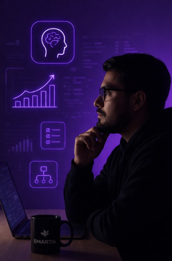 Estratega digital trabajando con IA